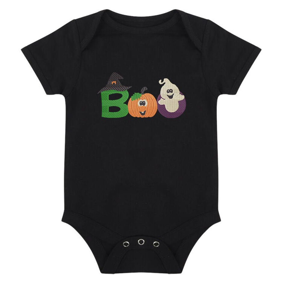 Boo-Embroidered-Short-Sleeve-Black-Baby-Grow