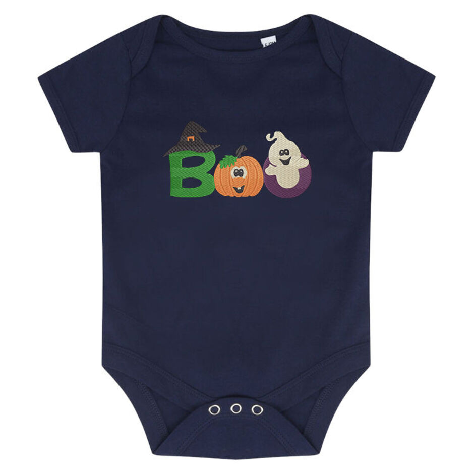 Boo-Embroidered-Short-Sleeve-Navy-Baby-Grow