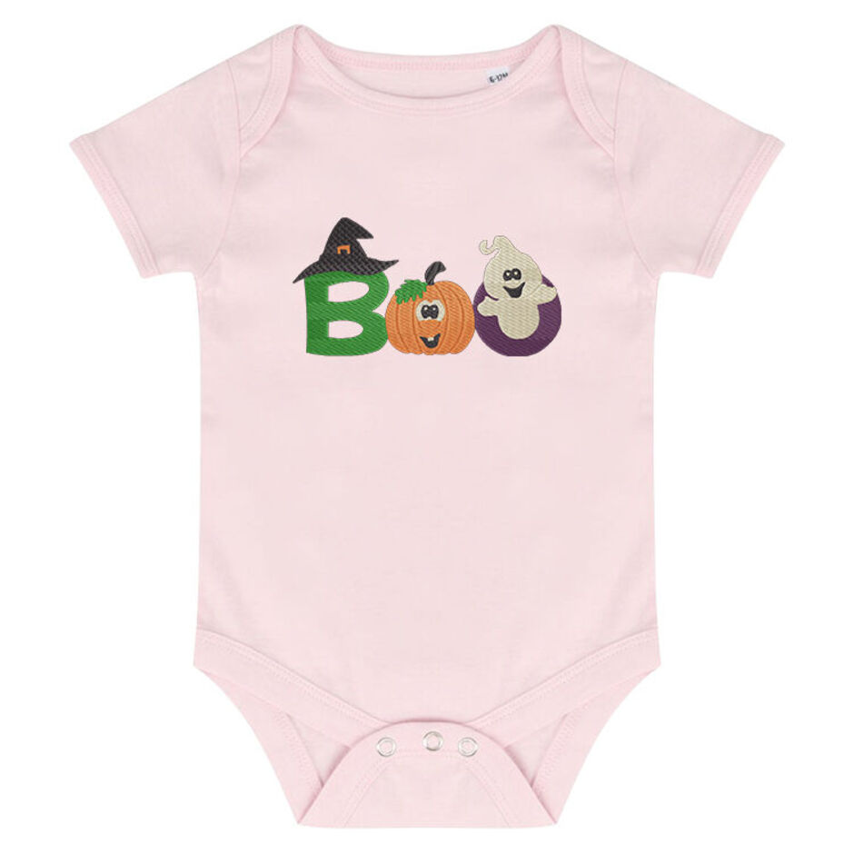 Boo-Embroidered-Short-Sleeve-Pink-Baby-Grow