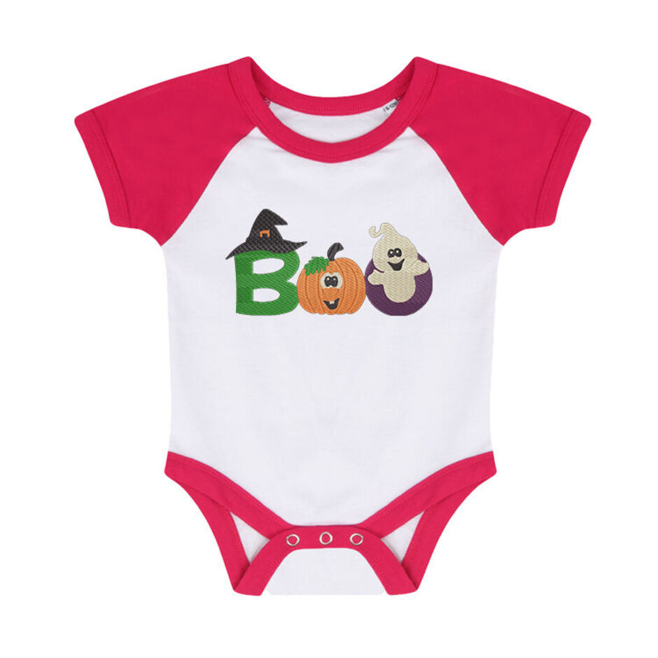 Boo-Embroidered-Short-Sleeve-Red-and-White-Baby-Grow
