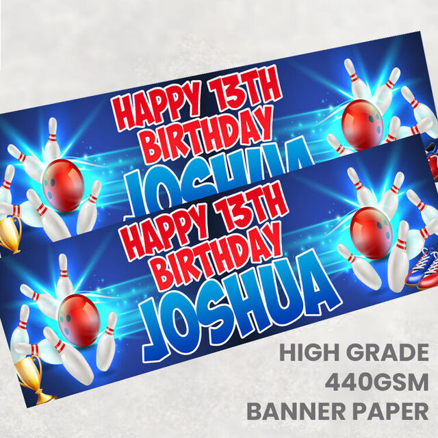 Bowling Personalised Birthday Banner