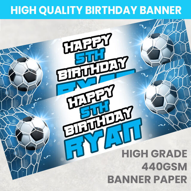 Football Birthday Banner (Blue)