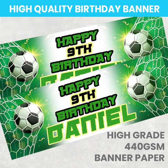 Football Birthday Banner (Green)