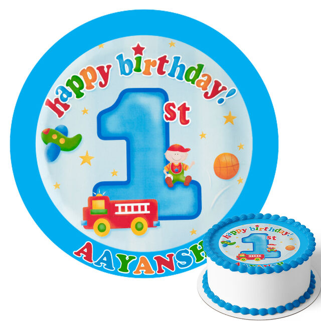 1st Birthday (Round Cake Topper)