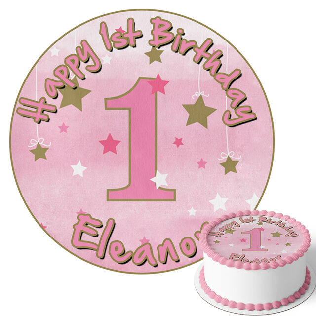 1st Birthday (Round Cake Topper)