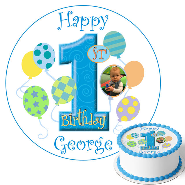 1st Birthday (Round Cake Topper)