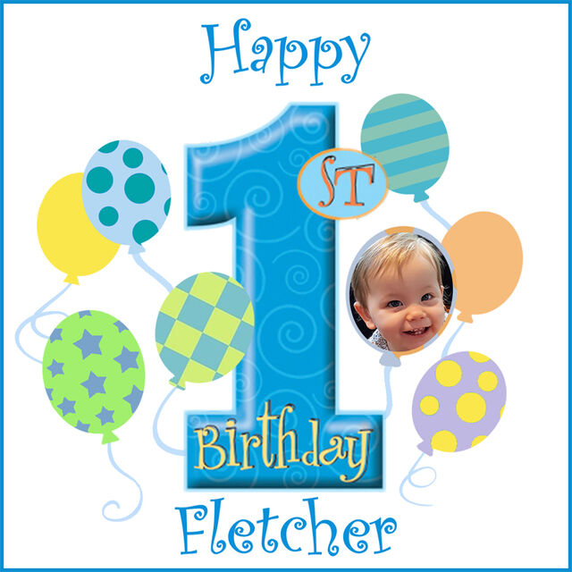 1st Birthday (Square Cake Topper)