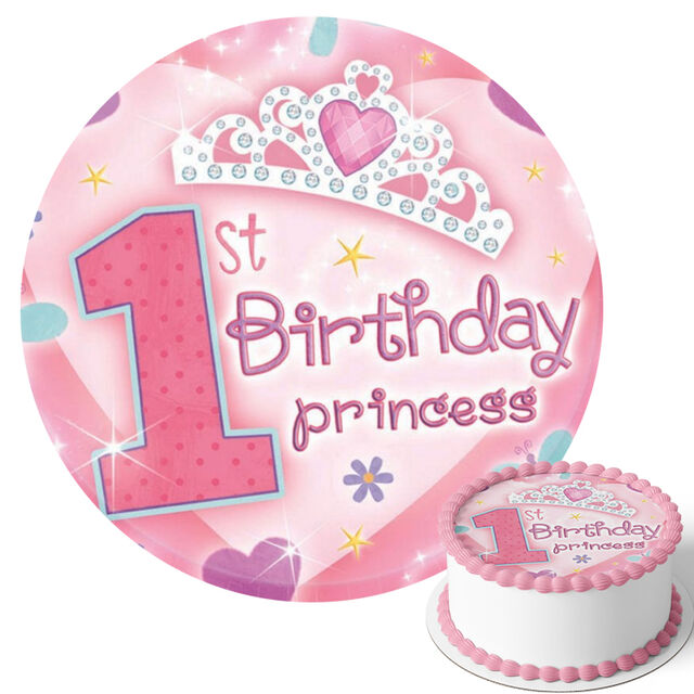 1st Birthday Princess (Round Cake Topper)