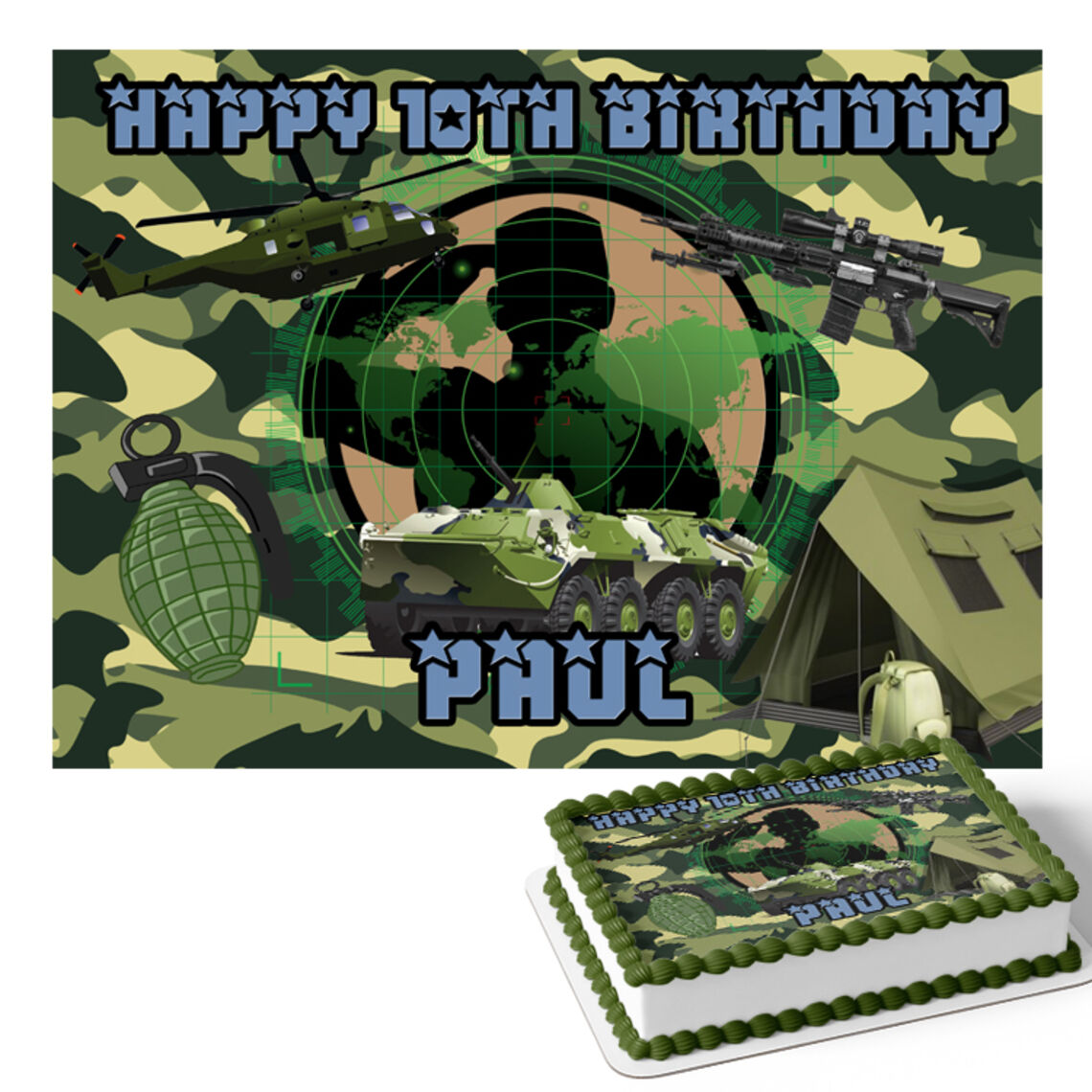 Army-Personalised-Rectangle-Edible-Cake-Topper