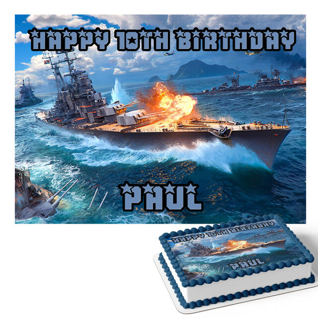 Battleship (Rectangle Cake Topper)