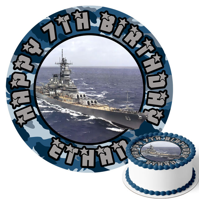 Battleship (Round Cake Topper)