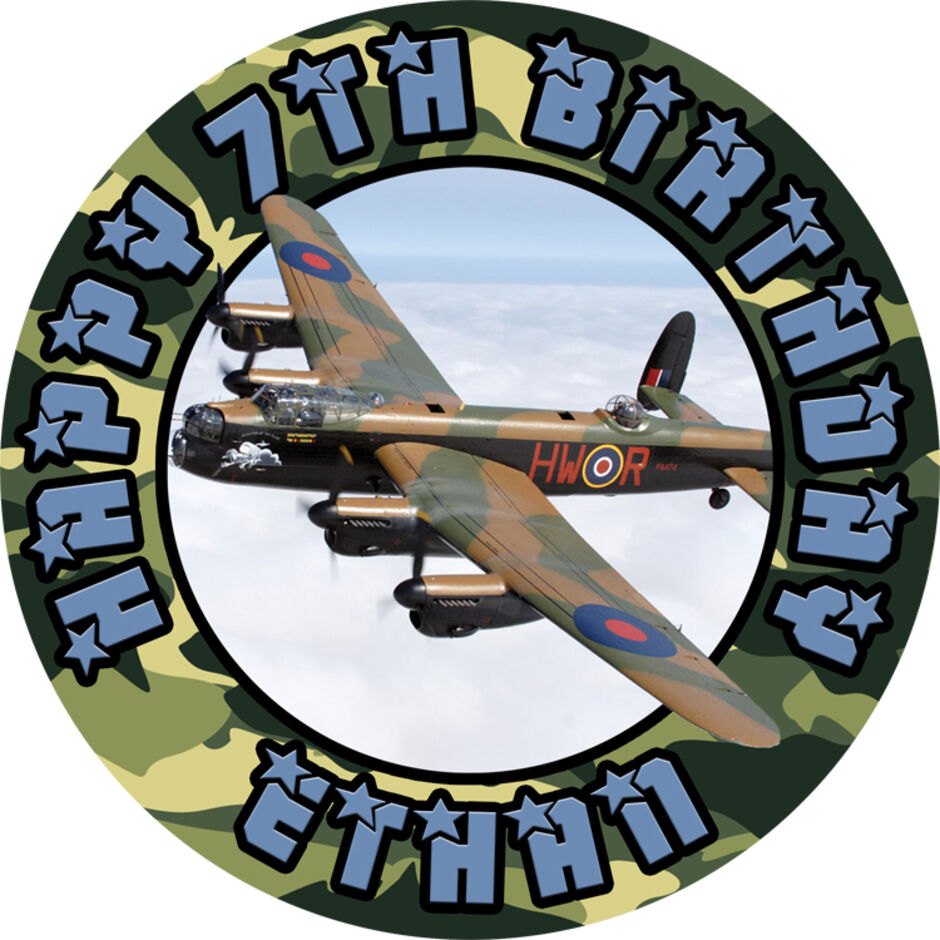Lancaster-Bomber-Personalsied-Round-Edible-Cake-Topper-Main-Image