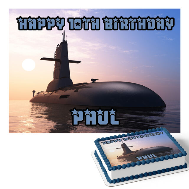 Nuclear Submarine (Rectangle Cake Topper)