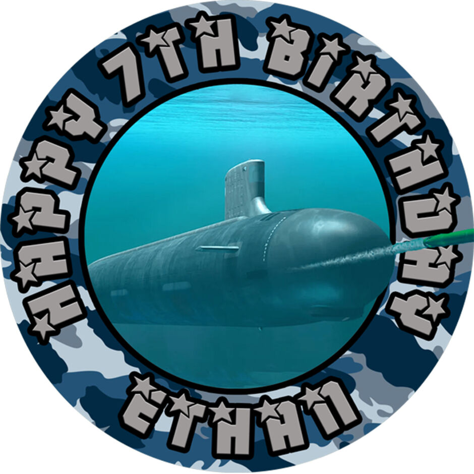Nuclear-Submarine-Personalised-Round-Edible-Cake-Topper