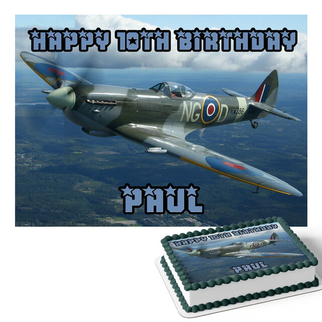 Spitfire (Rectangle Cake Topper)