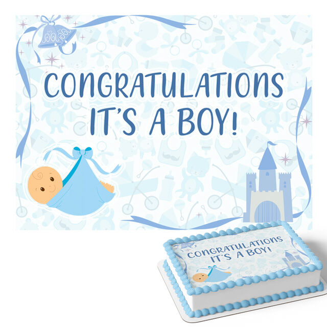 Congratulations It's a Boy (Rectangle Cake Topper)