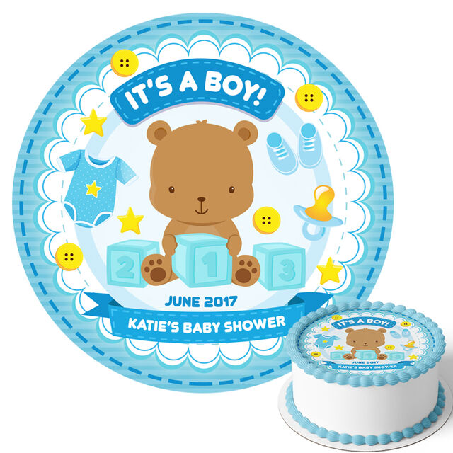 It's a Boy - Bear (Round Cake Topper)