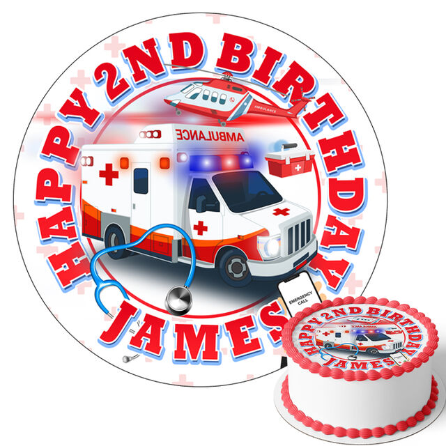 Ambulance (Round Cake Topper)