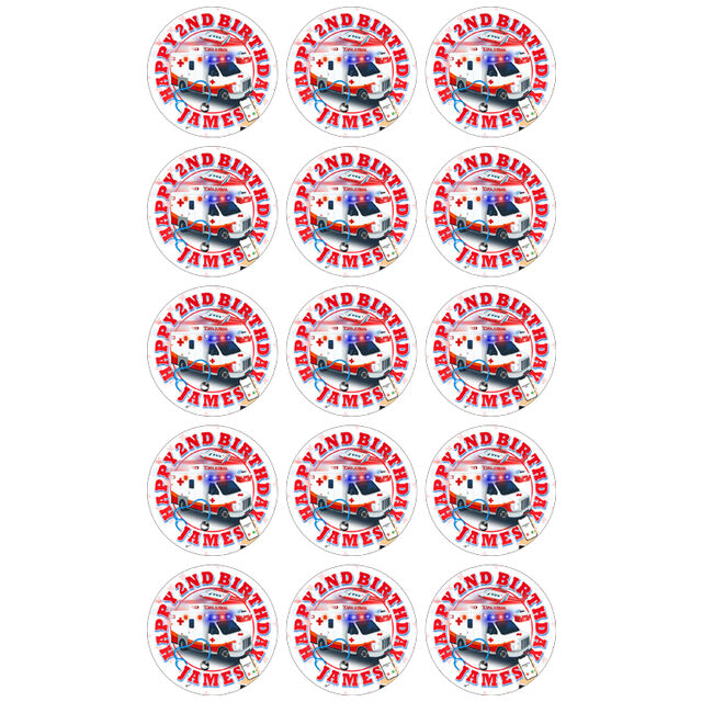 Ambulance (Cupcake Toppers)