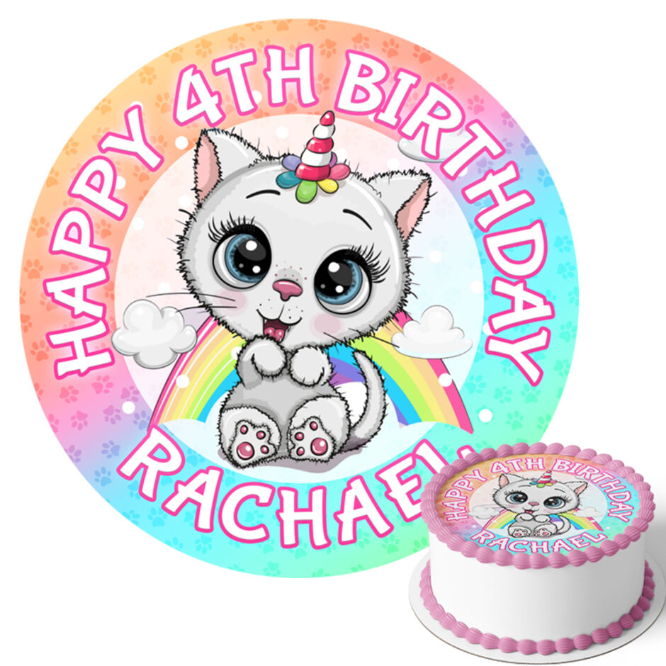Cats-and-Kittens-Personalised-Round-Edible-Calke-Topper-Main-Image