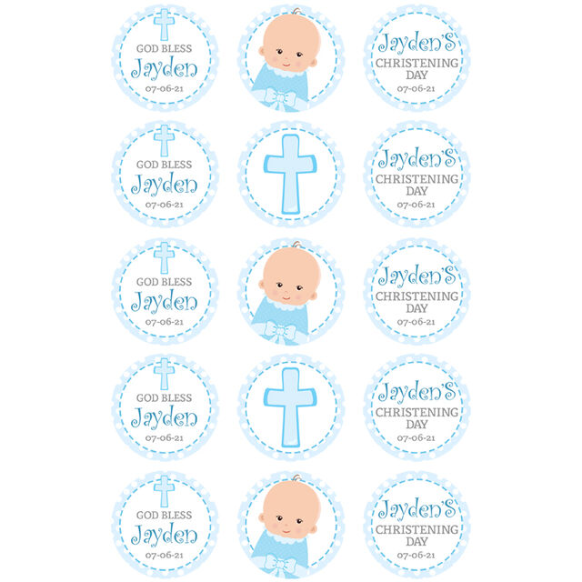 Christenings Blue (Cupcake Toppers)