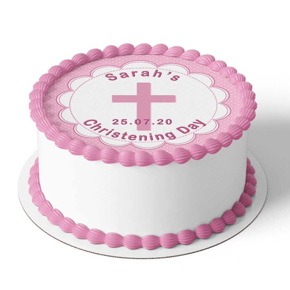 Christening-Personalised-Round-Edible-Cake-Topper-pink-a