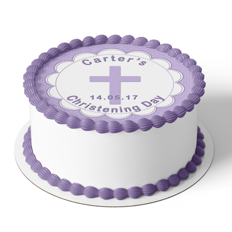 Christening-Personalised-Round-Edible-Cake-Topper-Purple-a
