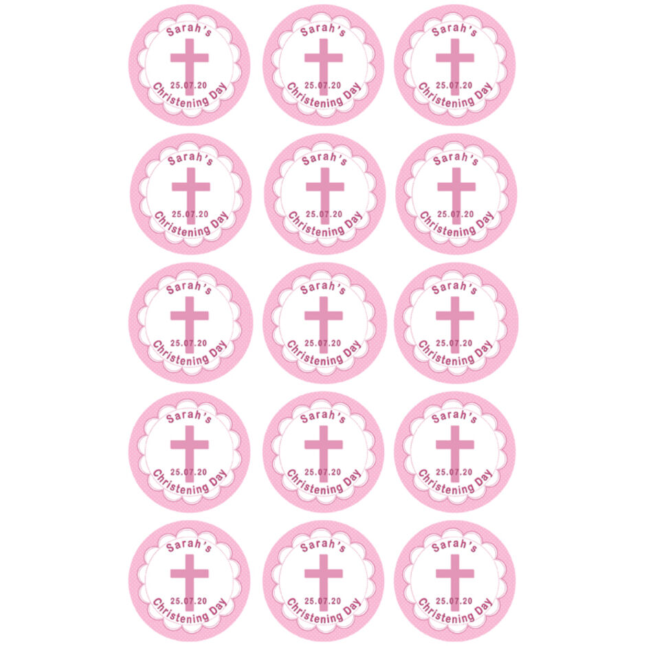 Christening-Personalised-Round-Edible-Cup-Cake-Toppers-pink