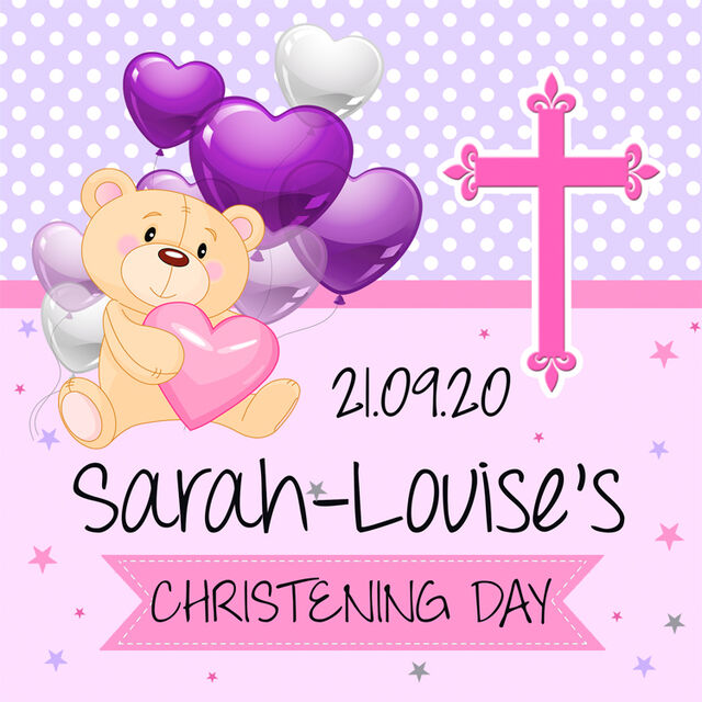 Christening (Square Cake Topper)