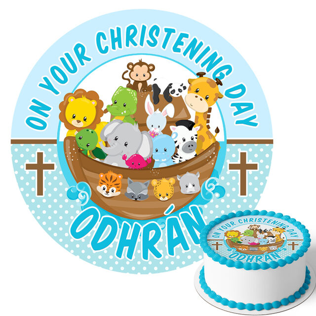 Noah's Ark Blue (Round Cake Topper)