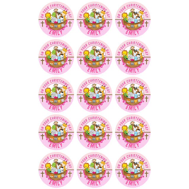 Noah's Ark Pink (Cupcake Toppers)