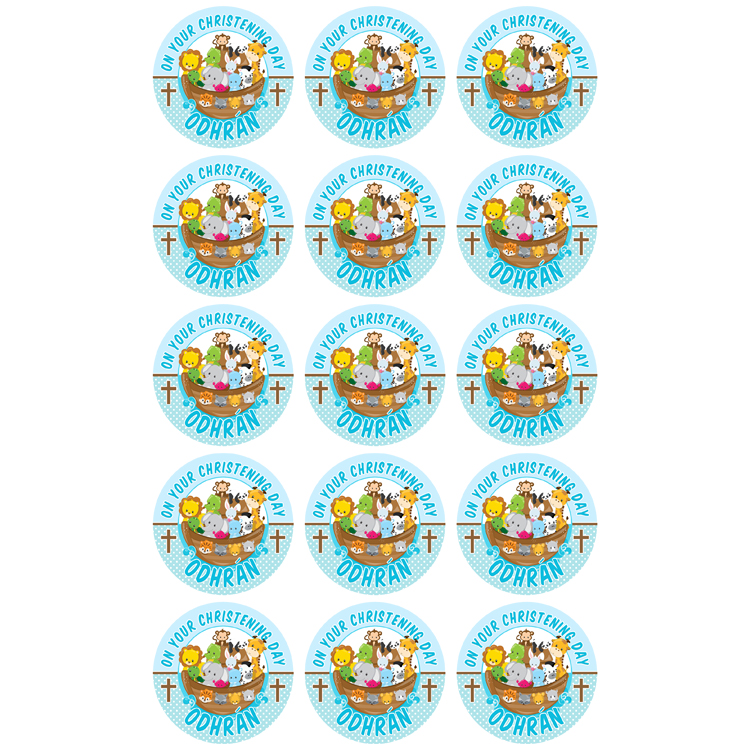 Noah's Ark Blue (Cupcake Toppers)