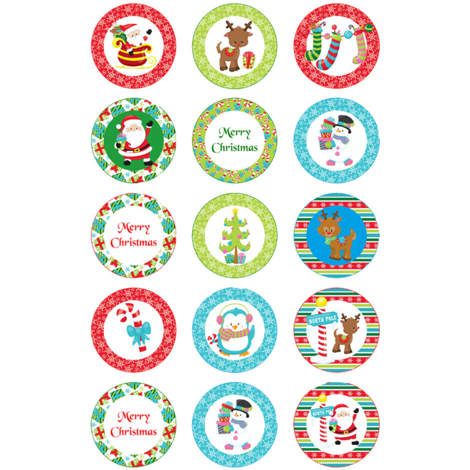 Christmas-Round-Edible-Cup-Cake-Toppers