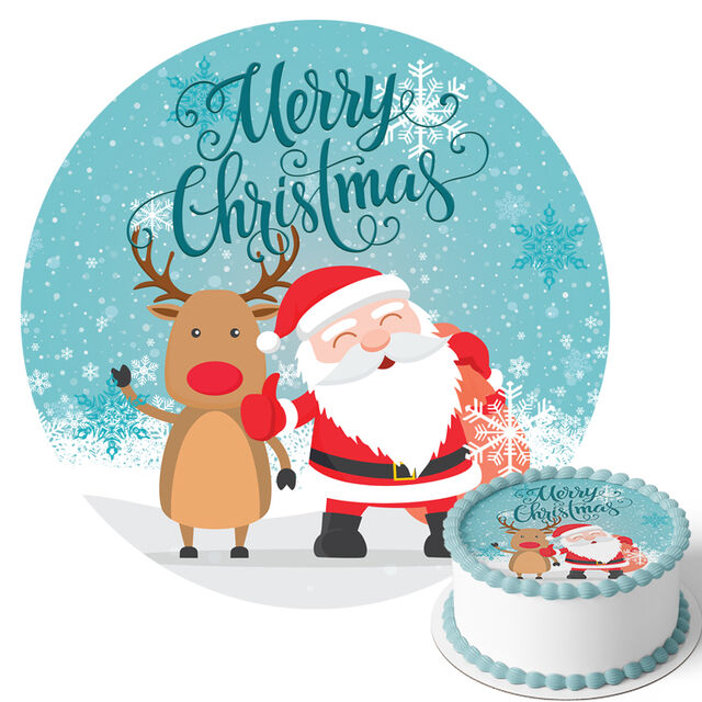 Merry Christmas (Round Cake Topper)