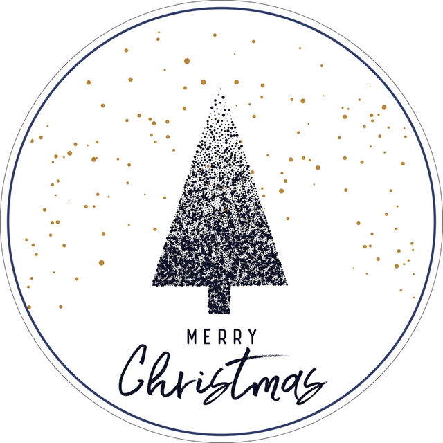 Merry Christmas (Round Cake Topper)