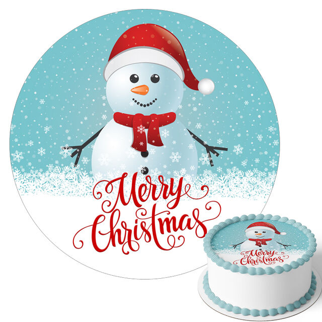 Merry Christmas (Round Cake Topper)
