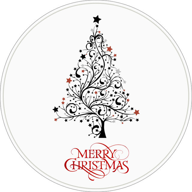 Merry Christmas (Round Cake Topper)