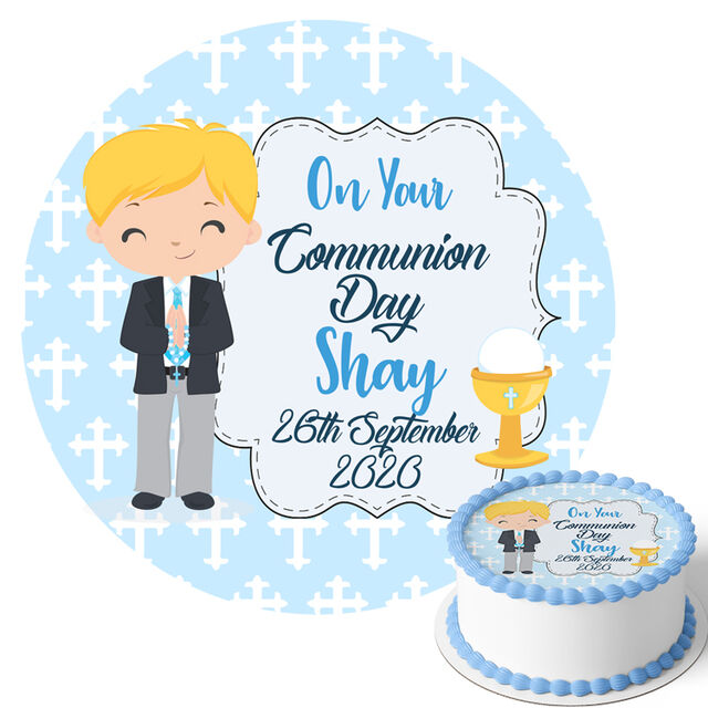 On Your Communion Day (Round Cake Topper)