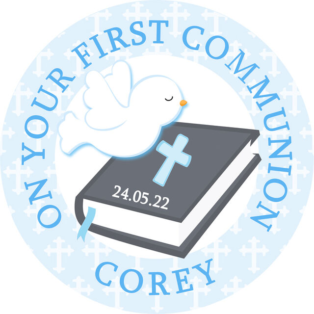 On Your First Communion Day (Round Cake Topper)