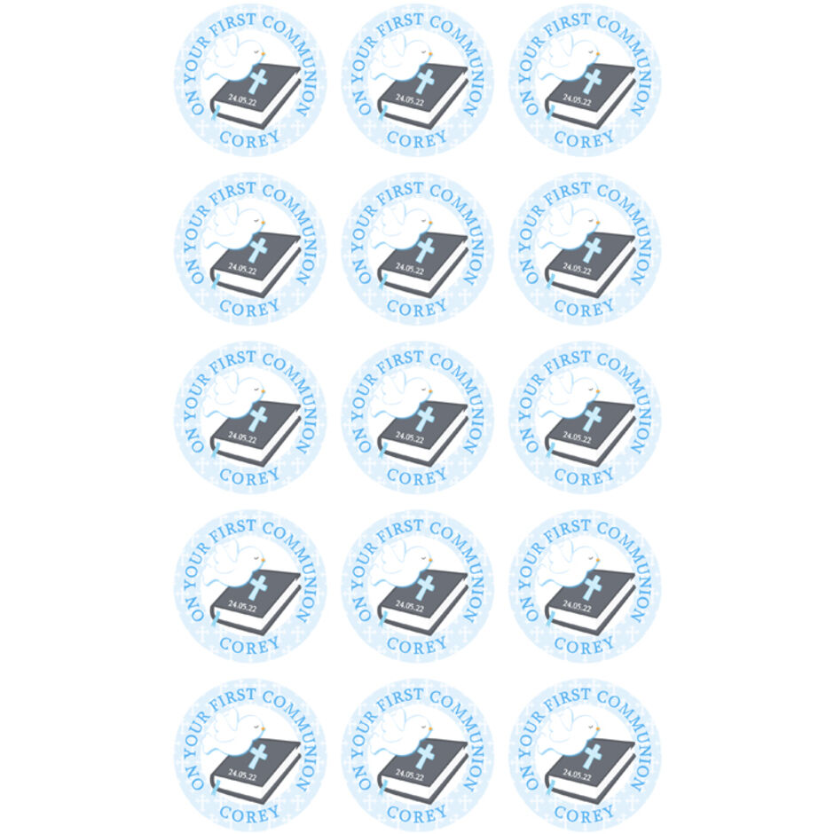 On-your-First-Communion-Personalised-Round-Edible-Cup-Cake-Toppers-Blue
