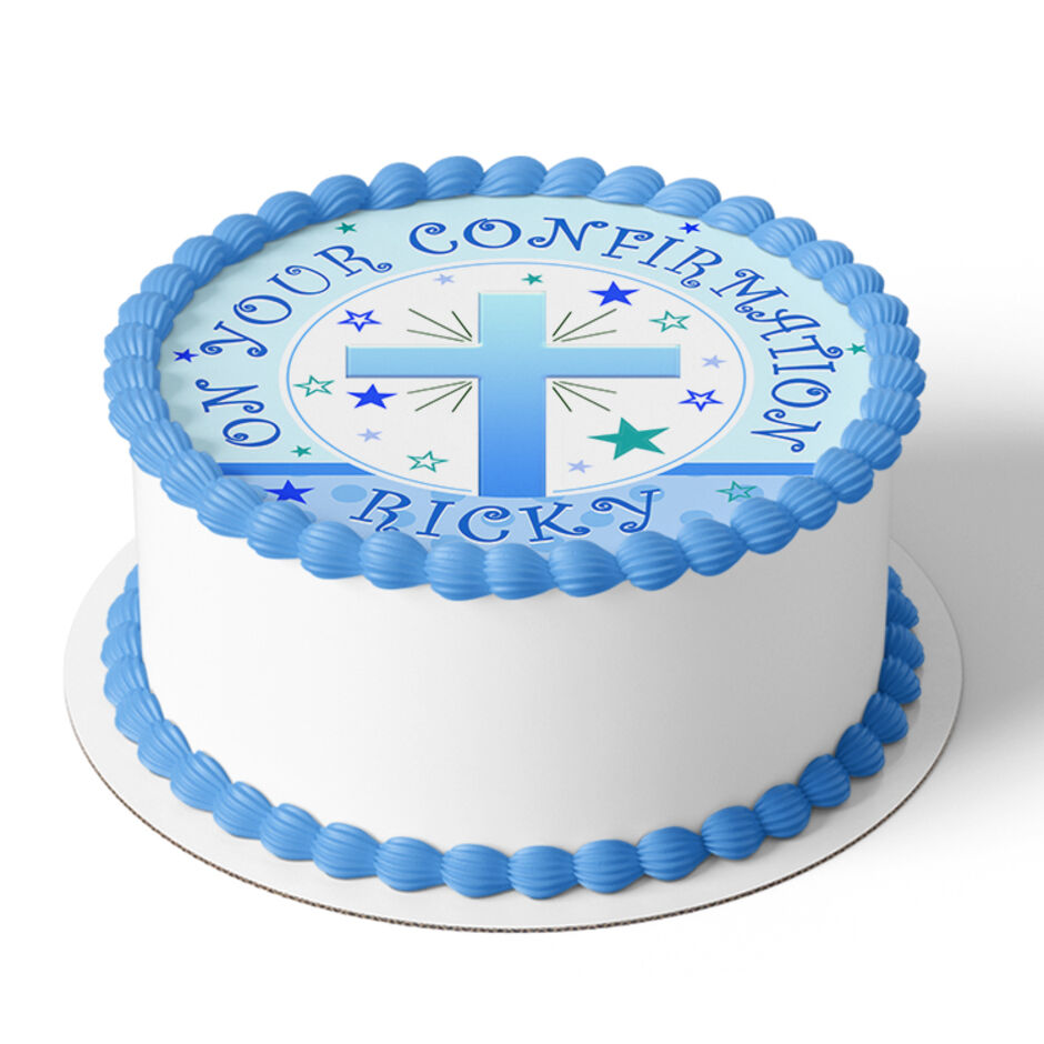 On-Your-Confirmation-Day-Personalised-Round-Edible-Cake-Topper-Blue-a