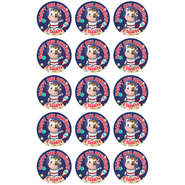 Cute Space Cow (Cupcake Toppers)