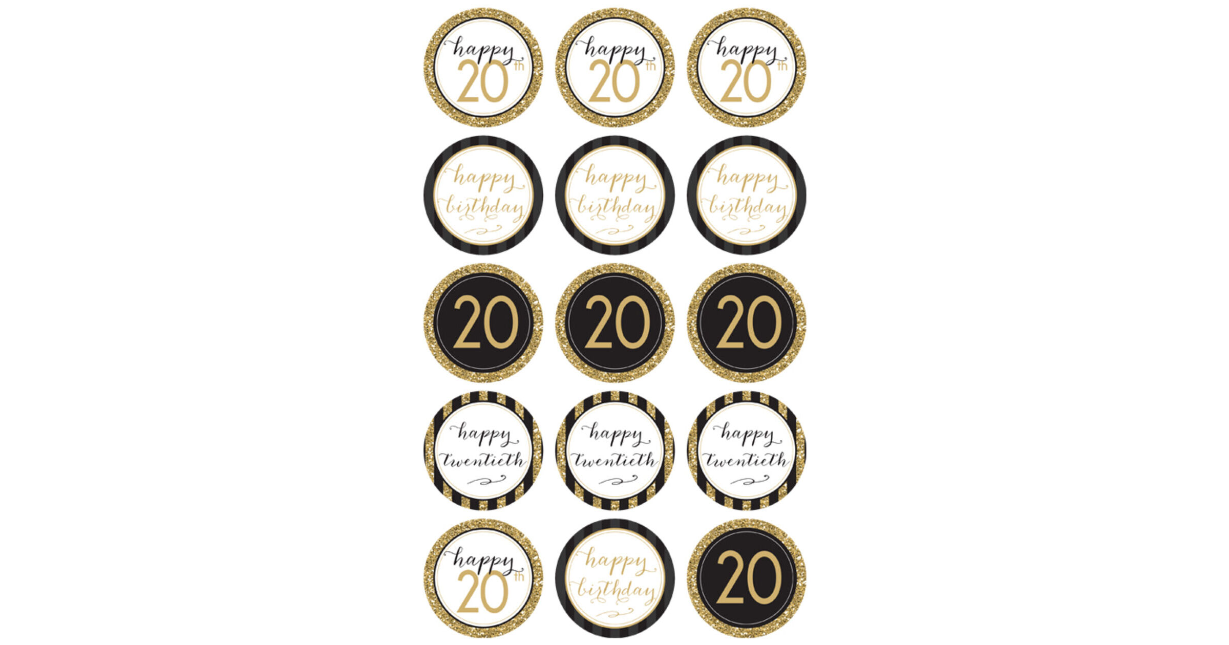 20th-birthday-cupcake-toppers