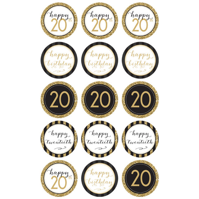 20th Birthday (Cupcake Toppers)