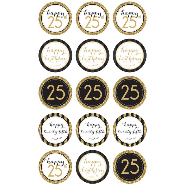 25th Birthday (Cupcake Toppers)