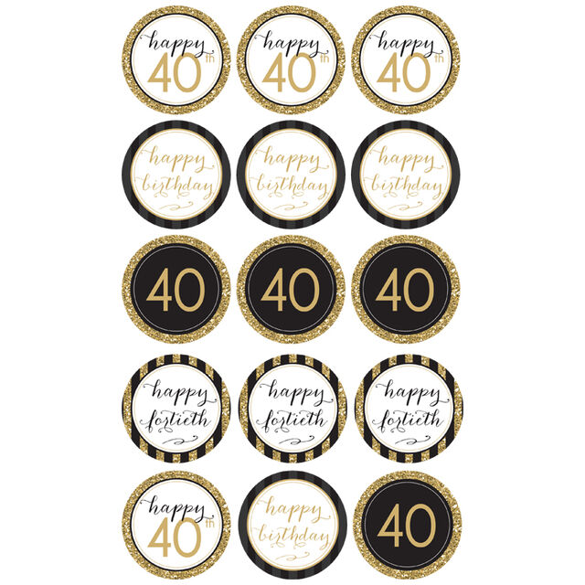 40th Birthday (Cupcake Toppers)