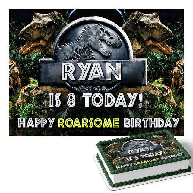 Dinosaurs T Rex (Rectangle Cake Topper)