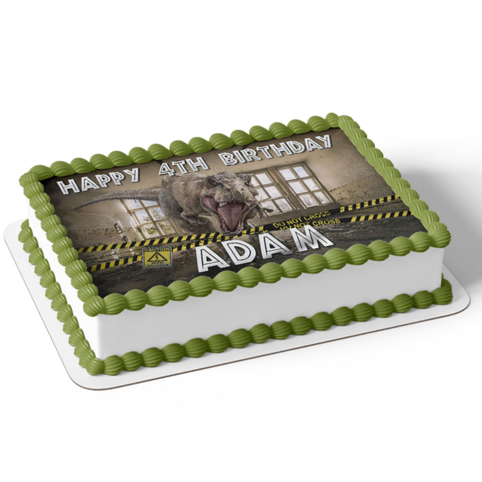 T-Rex-Do-Not-Cross-Personalised-Rectangle-Edible-Cake-Topper-a