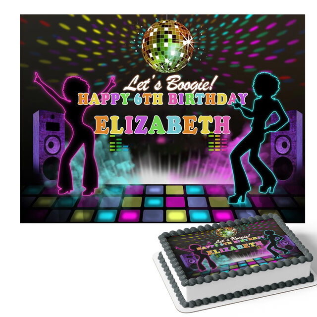 Disco Theme (Rectangle Cake Topper)