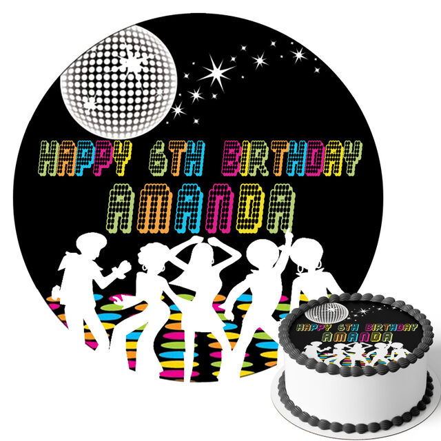 Disco Theme (Round Cake Topper)